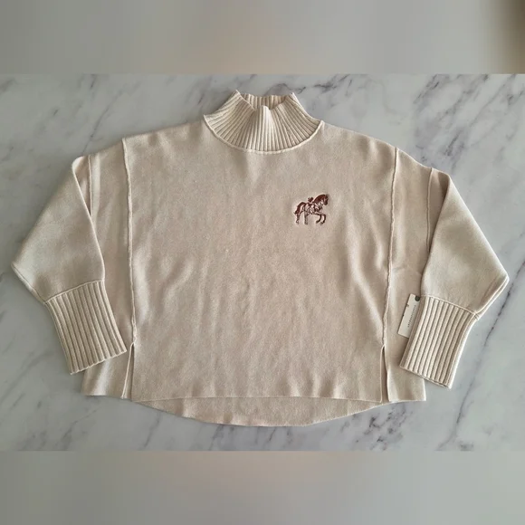 Maeve By Anthropologie Logan Turtleneck Sweater Western Equestrian Horse - Picture 9 of 13